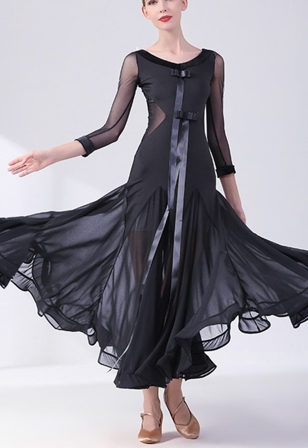 B-399 왈츠 의상 여성 모던 댄스복 라인댄스 드레스
